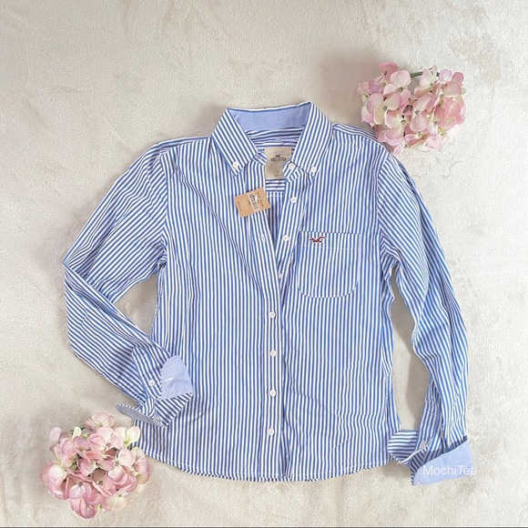 Women’s Hollister Blue Button Down Shirt S - Picture 1 of 4